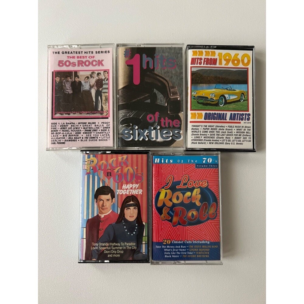 Hits of the 1950's 1960's and 1970's Cassette Tape Lot Play Tested